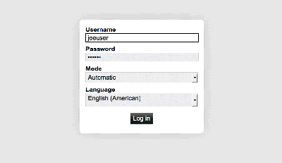 Web-based E-mail Login Screen